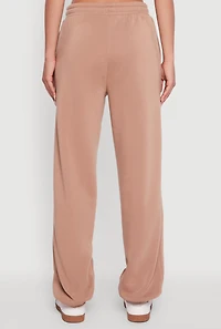 Womens Fleece Lined Oversized High Waisted Joggers, Khaki, Size XL