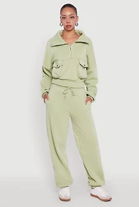 Fleece Lined Oversized High Waisted Joggers