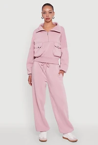 Fleece Lined Oversized High Waisted Joggers