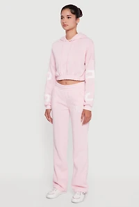 Chicago New York Cropped Pullover Hoodie