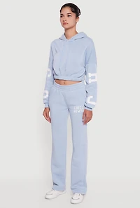 Chicago New York Cropped Pullover Hoodie