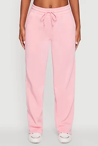 Womens Bow Graphic Drawstring Waist Sweatpants, Pink, Size XL