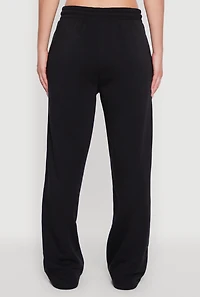 Womens Fleece Lined Drawstring Waist Wide Leg Pants,