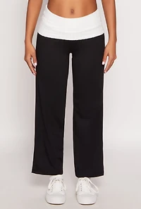 Two Tone Waistband High Waist Sweatpants