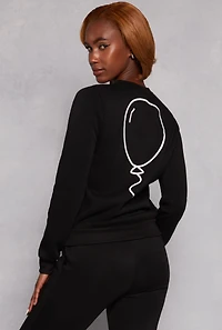 Queene Puff Print Fleece Lined Sweatshirt