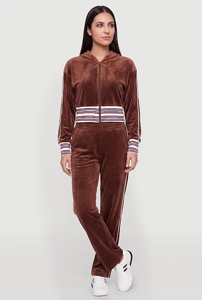 Contrast Trim High Waisted Pull On Pants