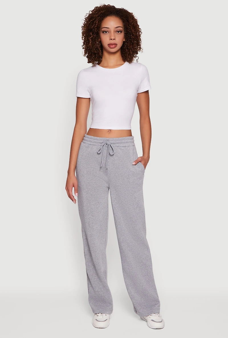 Fleece Lined Straight Leg Sweatpants