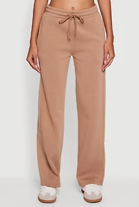 Womens Fleece Lined Straight Leg Sweatpants,