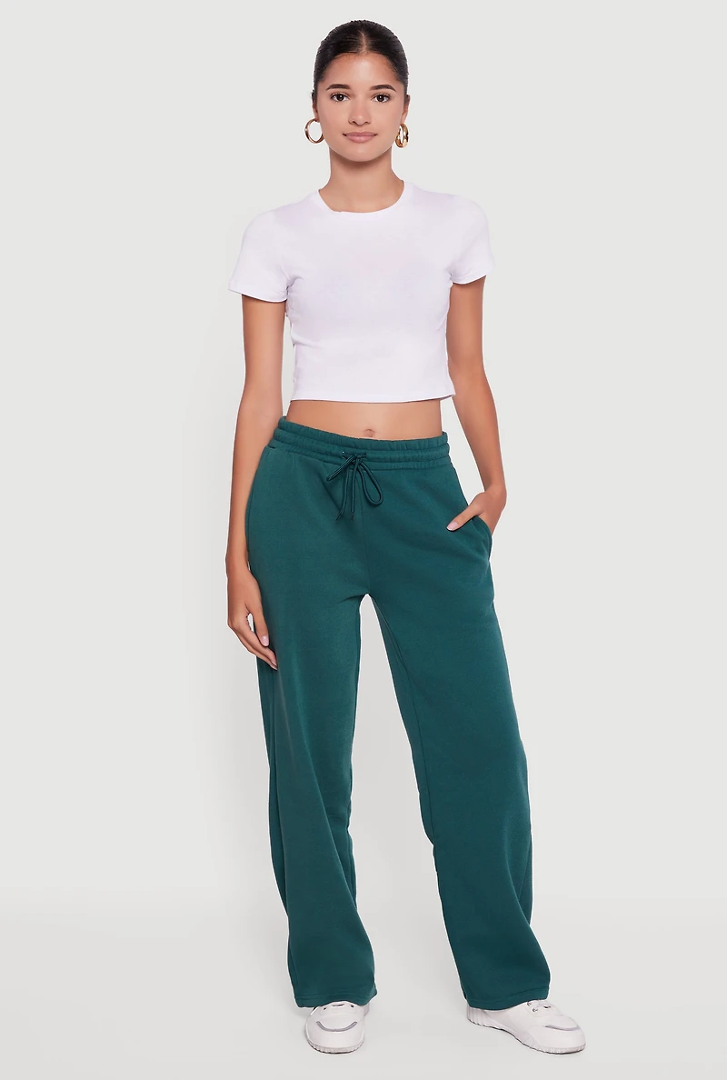 Fleece Lined Straight Leg Sweatpants