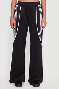 Womens Stripe Detail Straight Leg Active Pants, Black,