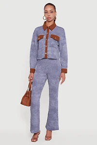 Mineral Wash Shadow Stripe Flare Pants