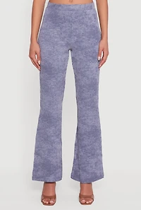 Womens Mineral Wash Shadow Stripe Flare Pants, Blue, Size XL