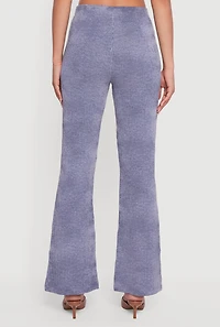 Womens Mineral Wash Shadow Stripe Flare Pants, Blue, Size XL