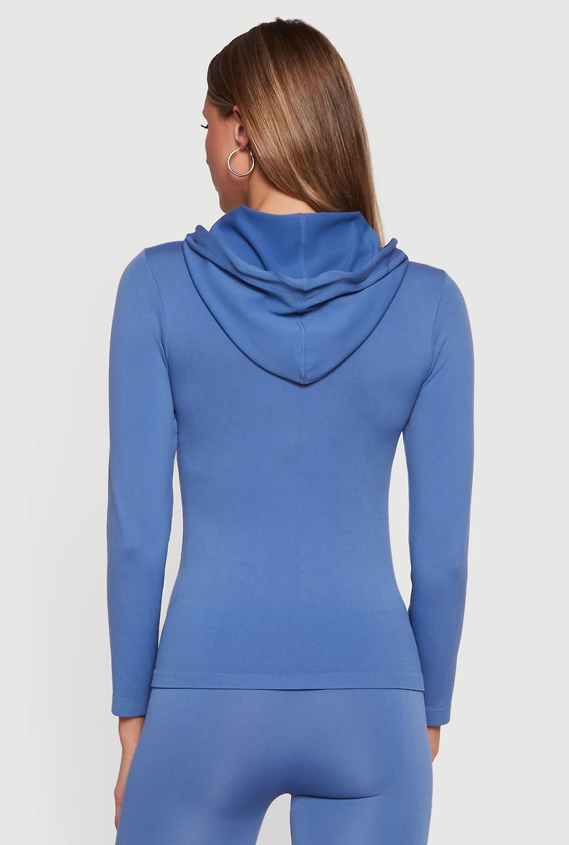 Drawstring Hooded Zip Front Track Jacket