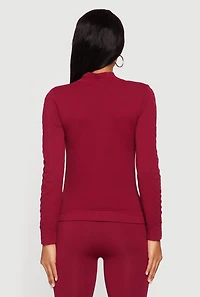 Trendy Textured Knit Zip Front Track Jacket