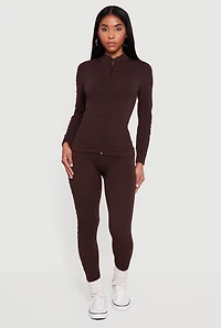 Seamless High Waisted Textured Knit Leggings
