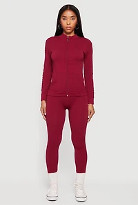 Seamless High Waisted Textured Knit Leggings