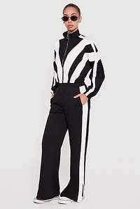 Scuba Side Stripe Pull On Straight Leg Pants