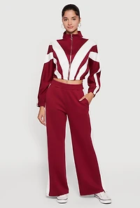 Scuba Side Stripe Pull On Straight Leg Pants