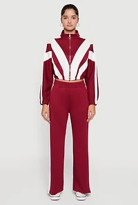 Scuba Side Stripe Pull On Straight Leg Pants