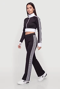 Varsity Stripe Cropped Track Jacket