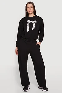 Solid Wide Leg Sweatpants