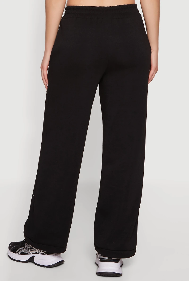 Solid Wide Leg Sweatpants