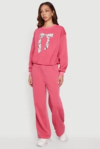 Solid Wide Leg Sweatpants