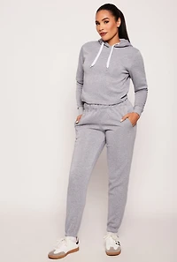 Womens Pullover Fleece Hoodie, Grey, Size M