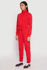 Womens Funnel Neck Sweatshirt, Red, Size M