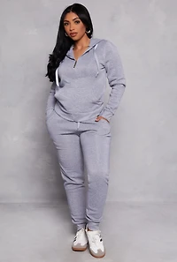 Fleece High Waist Drawstring Joggers