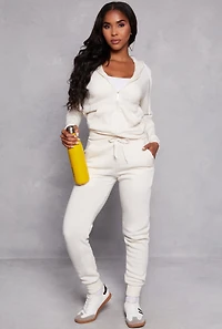 Fleece High Waist Drawstring Joggers