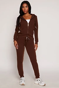 Fleece High Waist Drawstring Joggers