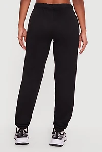 Graphic Patch Detail Fleece Sweatpants