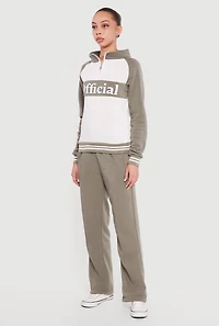 Official Graphic Color Blocked Mock Neck Sweatshirt