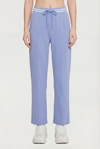 Pintuck Detail Varsity Stripe Sweatpants