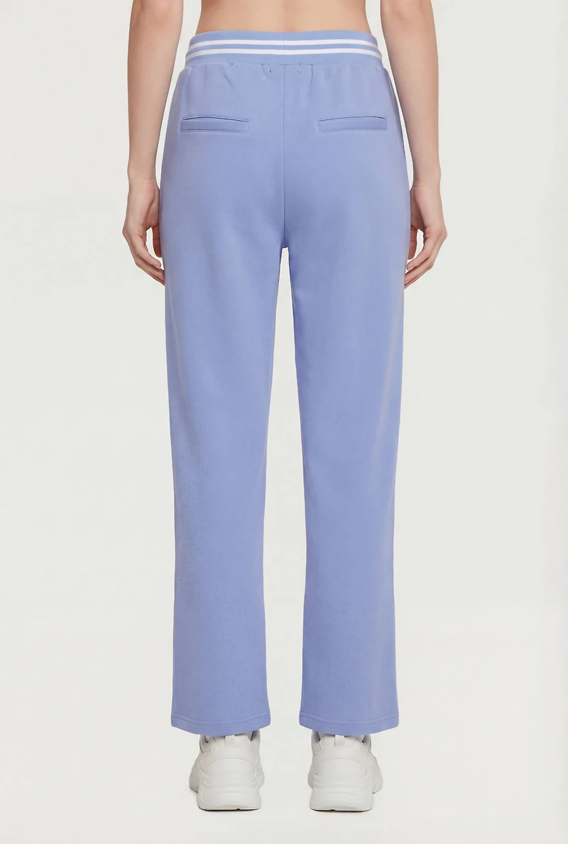 Pintuck Detail Varsity Stripe Sweatpants