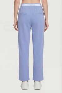 Pintuck Detail Varsity Stripe Sweatpants