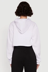 Womens 1989 Brooklyn Hooded Shrug Sweatshirt and Caged Back Cami, White,