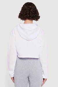 Womens 1989 Brooklyn Hooded Shrug Sweatshirt and Caged Back Cami, White, Size S