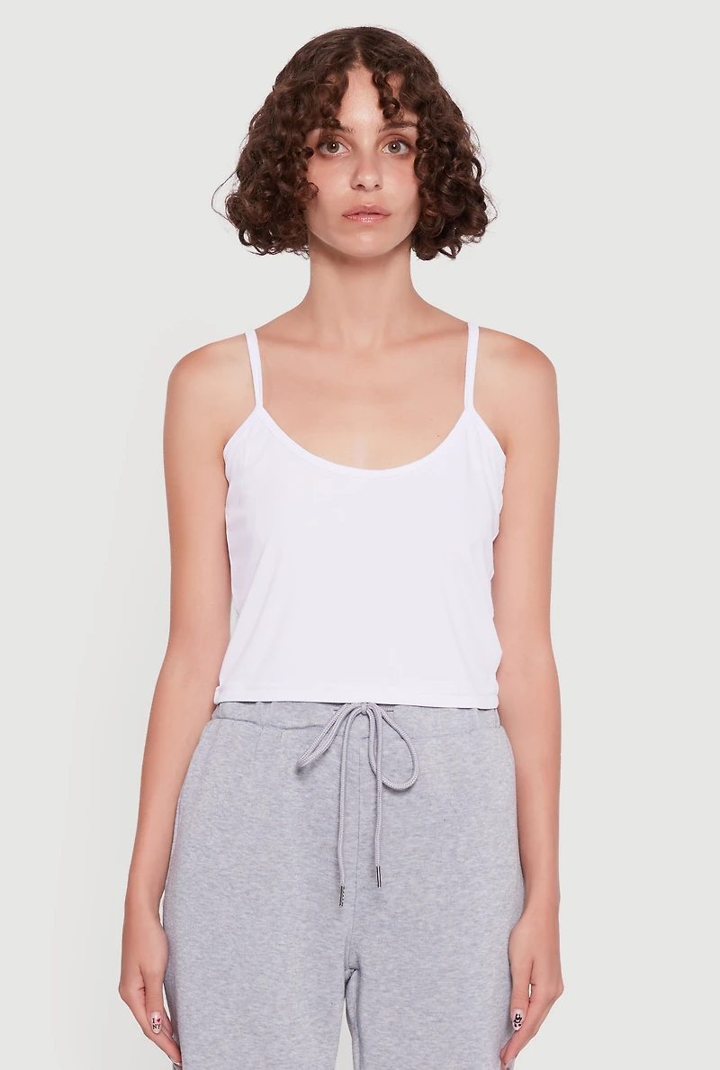 Womens 1989 Brooklyn Hooded Shrug Sweatshirt and Caged Back Cami, White, Size S