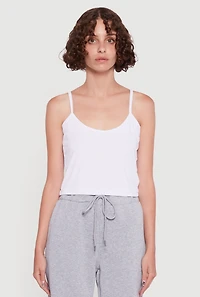 Womens 1989 Brooklyn Hooded Shrug Sweatshirt and Caged Back Cami, White, Size S