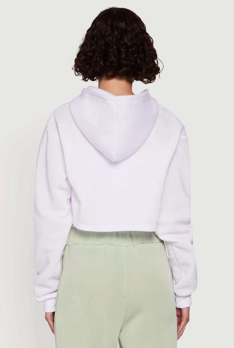 Womens 1989 Brooklyn Hooded Shrug Sweatshirt and Caged Back Cami, White,