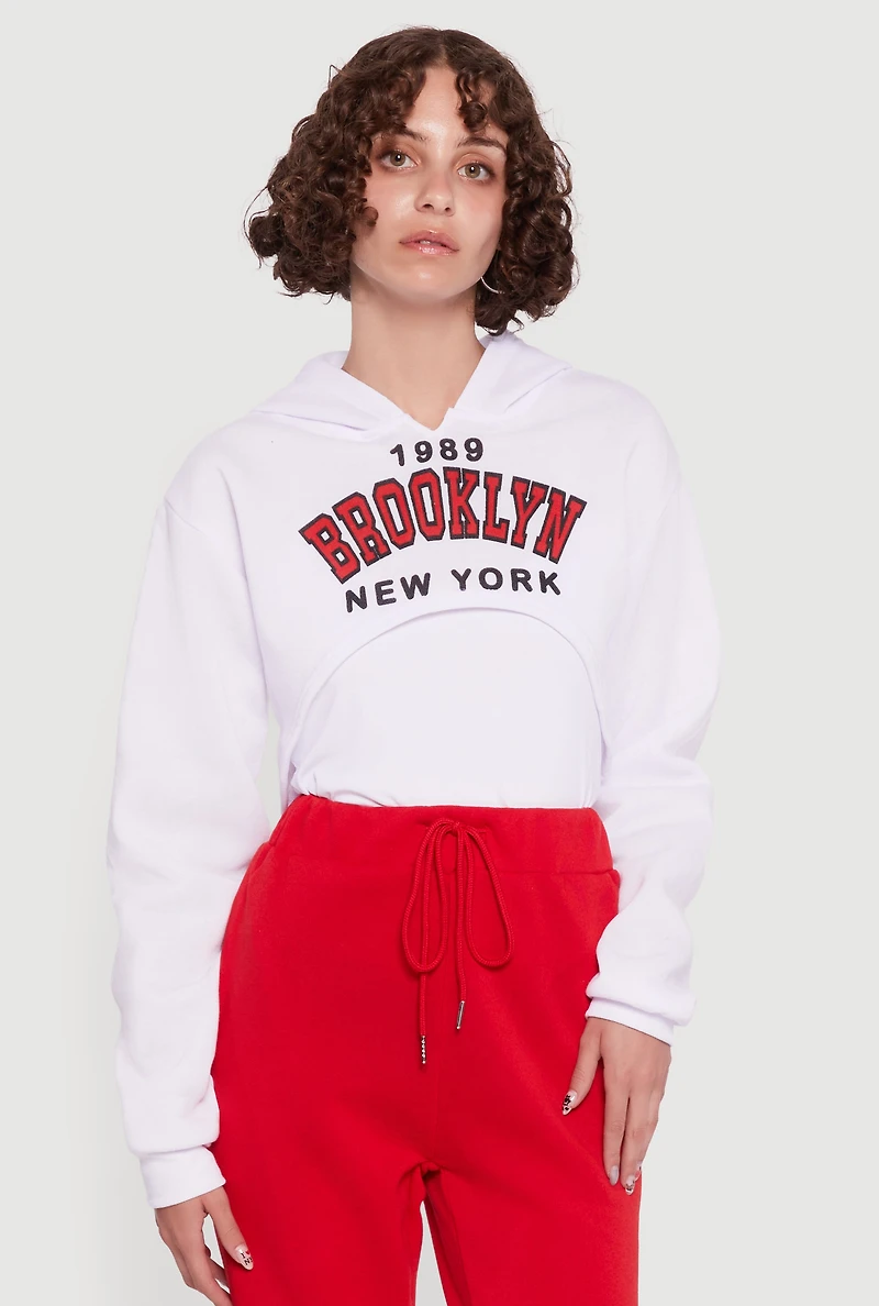 1989 Brooklyn Hooded Shrug Sweatshirt and Caged Back Cami