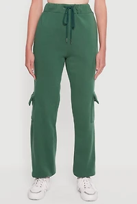 Womens High Waisted Drawstring Waist Cargo Sweatpants,