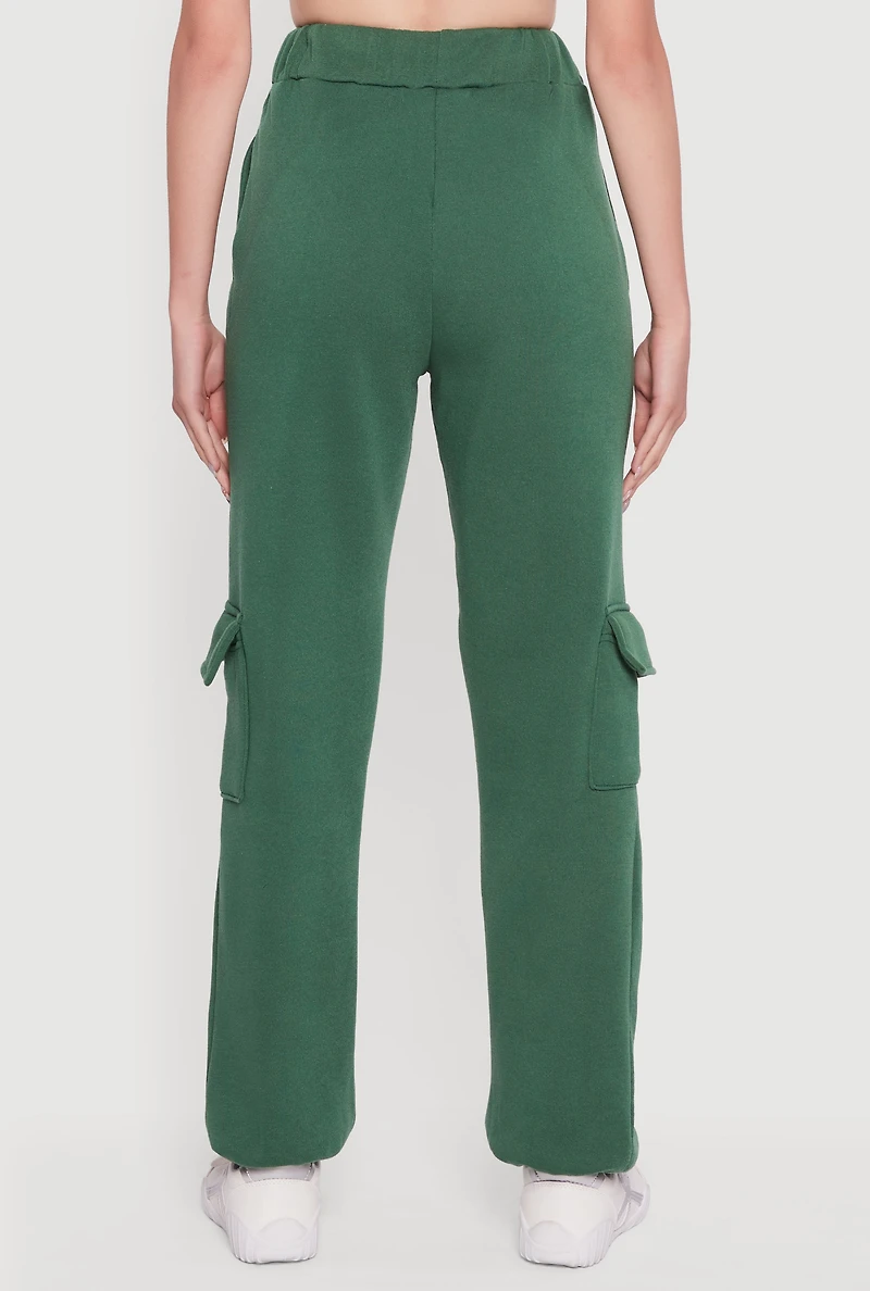 Womens High Waisted Drawstring Waist Cargo Sweatpants,