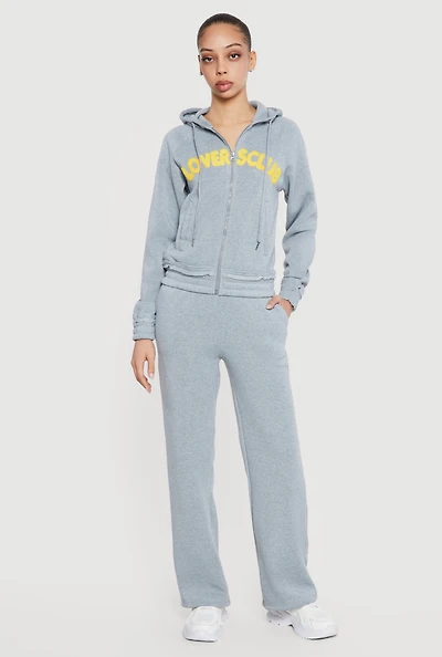 Chenille Lovers Club Graphic Drawstring Waist Joggers