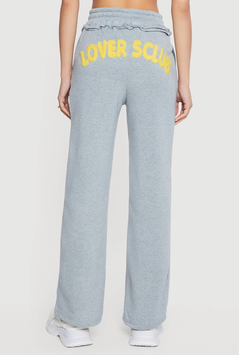 Chenille Lovers Club Graphic Drawstring Waist Joggers