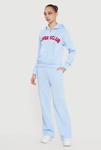 Chenille Lovers Club Graphic Drawstring Waist Joggers