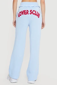 Chenille Lovers Club Graphic Drawstring Waist Joggers